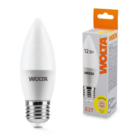 Лампа светодиодная Wolta E27 12Вт 3000K 25YC12E27