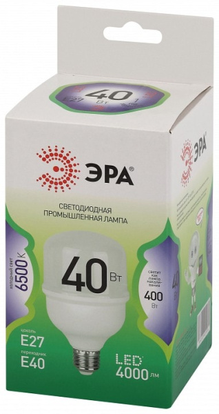 Лампа светодиодная Эра Green Line E27/E40 40Вт 6500K LED POWER T80-40W-865-E27/E40 GL