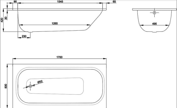 Стальная ванна Bette Form 170x80 2948-000ADPLUS