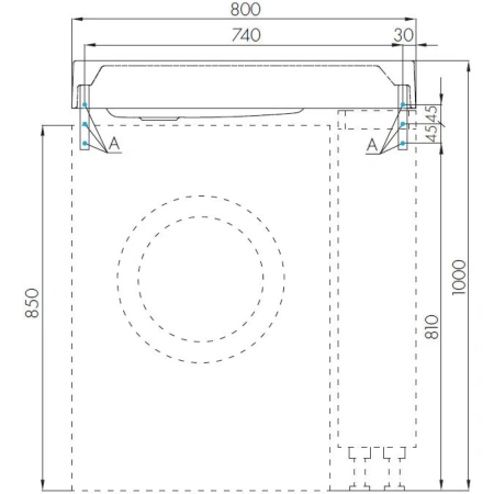 Раковина над стиральной машиной 80x50 см Акватон Рейн 1A72113KRW010