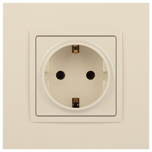 Розетка с заземлением, без рамки Эра Эра Elegance 14-2101-02