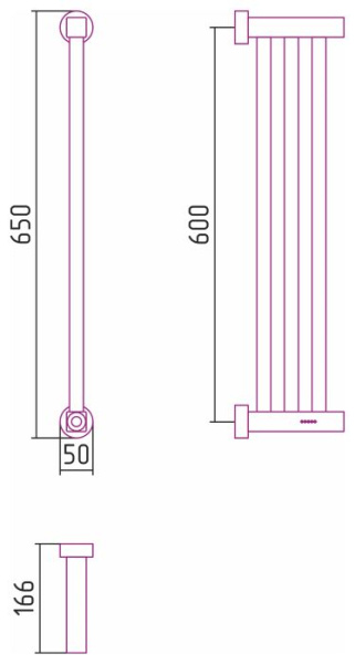 Электрический полотенцесушитель Сунержа Хорда 4.0 600х166 00-0834-0600