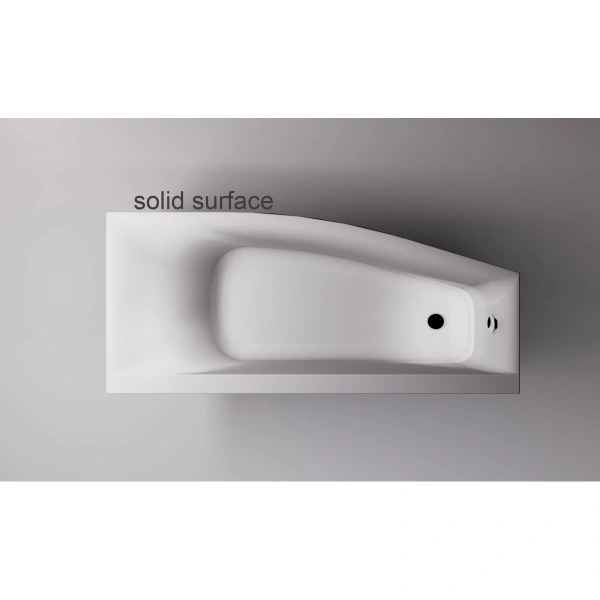 Ванна из литьевого мрамора Astra-Form Скат Solid Surface 01010083 170x75 см R, угловая, белый матовый