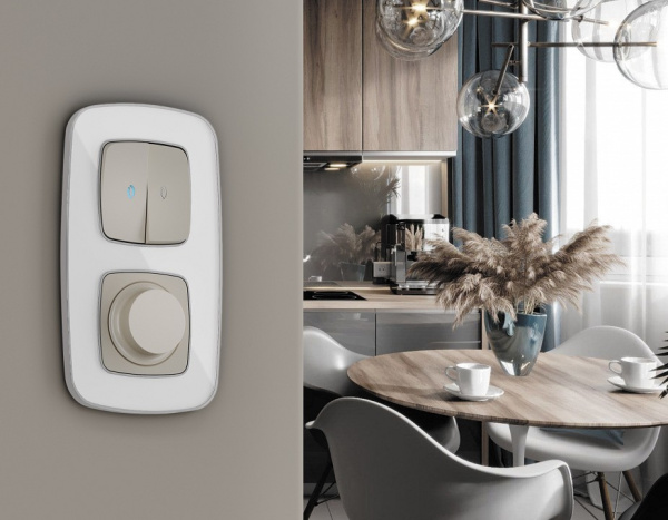 Клавиши для выключателя двухклавишного c подсветкой Ambrella Volt Quant OP3640