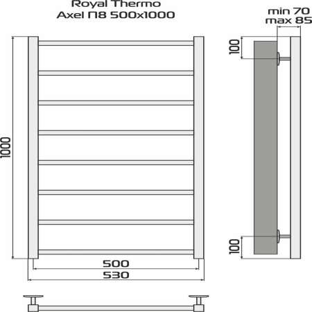 Полотенцесушитель Royal Thermo Axel П8 500х1000 белый