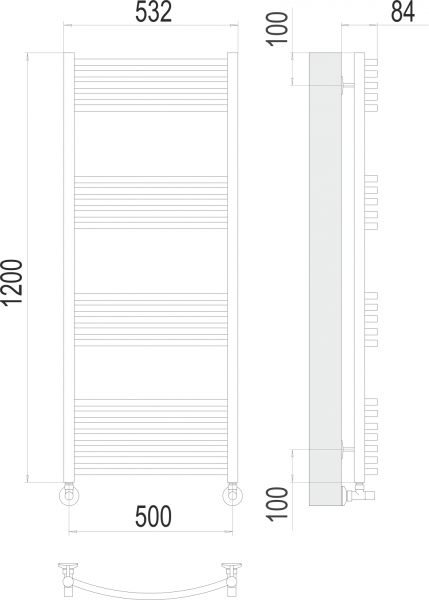Классик П22 500х1200 Полотенцесушитель TERMINUS