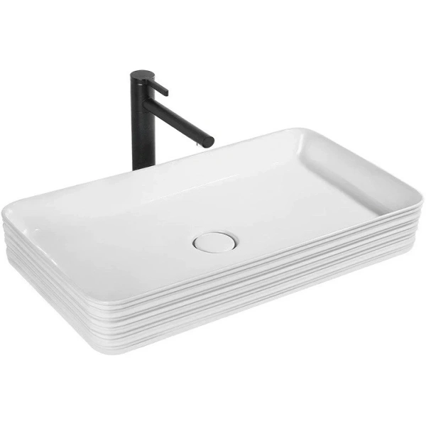 Раковина-чаша CeramaLux W1531 (D1408) 67x37,5 см, накладная, белый