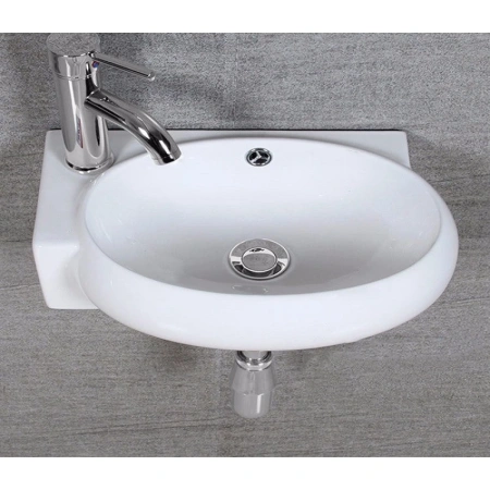 Раковина CeramaLux 9100R 43x29 см R, подвесная, белый