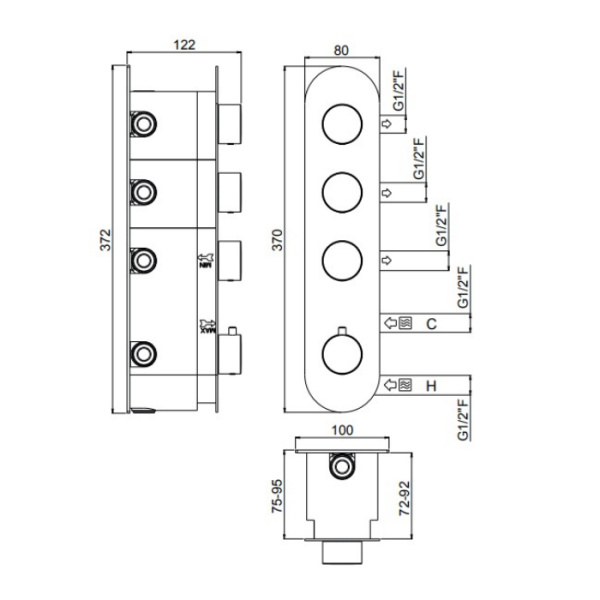 Смеситель для душа Carimali ilTondo 21037EST/A-CR
