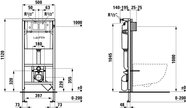 Инсталляция для подвесного унитаза Laufen Installation System 8.9466.0.000.000.1
