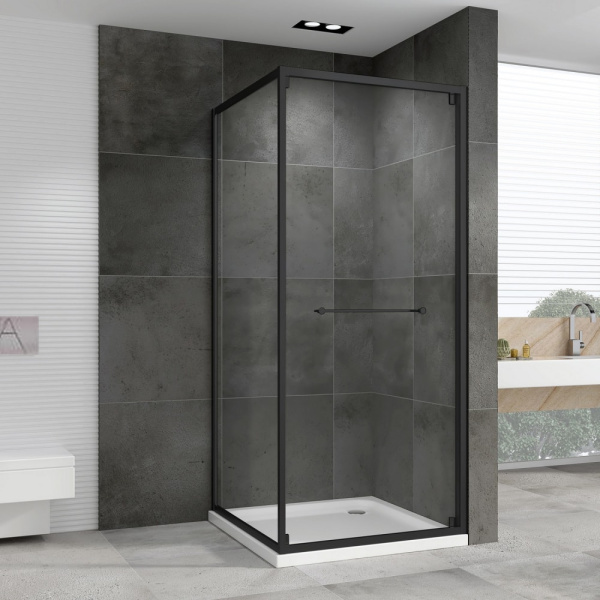 Душевой уголок Abber Schwarzer Diamant 100x100 AG0A100B черный матовый