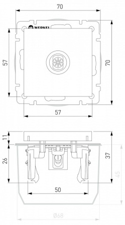 ТВ-розетка оконечная без рамки Werkel  W1183006