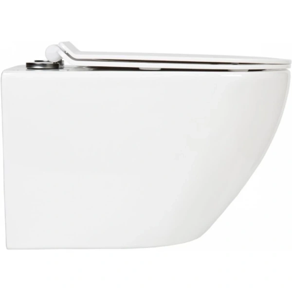 Унитаз подвесной Agger AT09150L безободковый, торнадо, с сиденьем микролифт, белый глянец