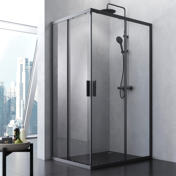 Душевой уголок 120x90 AM.PM Gem S Twin Slide W93G-404-120290-BT черный