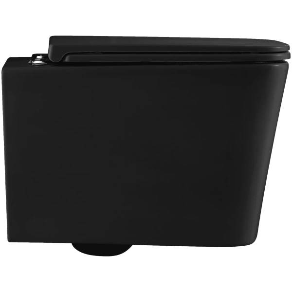 Унитаз подвесной Grossman GR-4441BMSQ безободковый, торнадо, с сиденьем микролифт, черный матовый