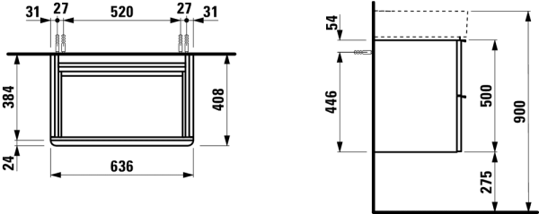 Тумба под раковину Laufen VAL 4.1016.2.160.100.1 белая