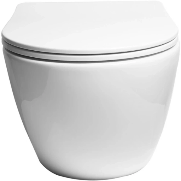 Унитаз подвесной SantiLine SL-5005 безободковый, с сиденьем микролифт, белый