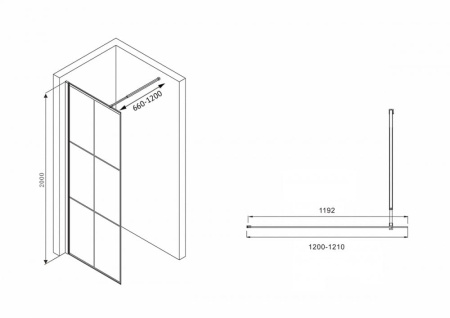 Душевая перегородка Abber Immer Offen AG62120B