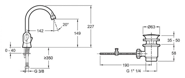 Смеситель для раковины Jacob Delafon Galeo CD E72920-CP