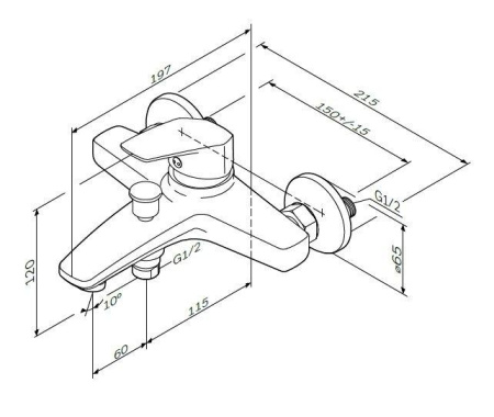 Смеситель для ванны Am.Pm Gem F9010000