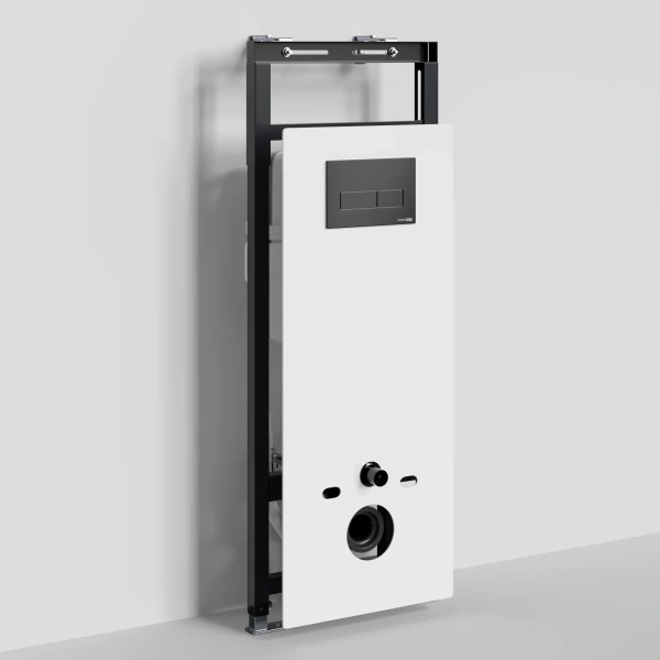 Инсталляция для унитаза WasserKRAFT Salm 27 27TLT.010.ME.WH.MB03 с кнопкой смыва, черный матовый
