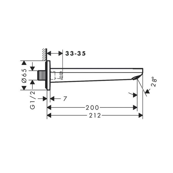 Излив hansgrohe Rebris S 72430670 черный матовый
