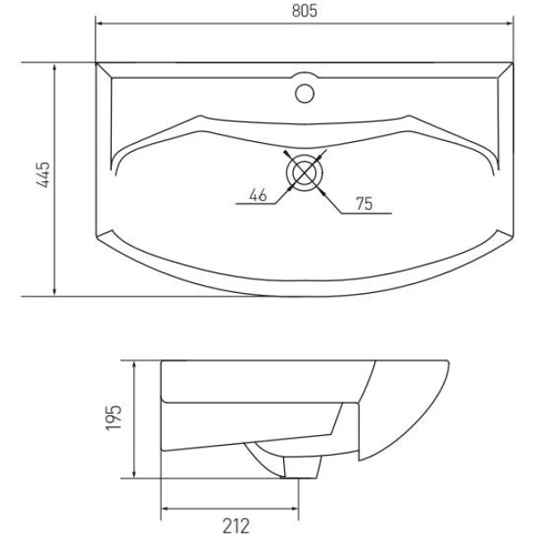 Раковина 80,5x44,5 см Акватон Смайл 1WH207783