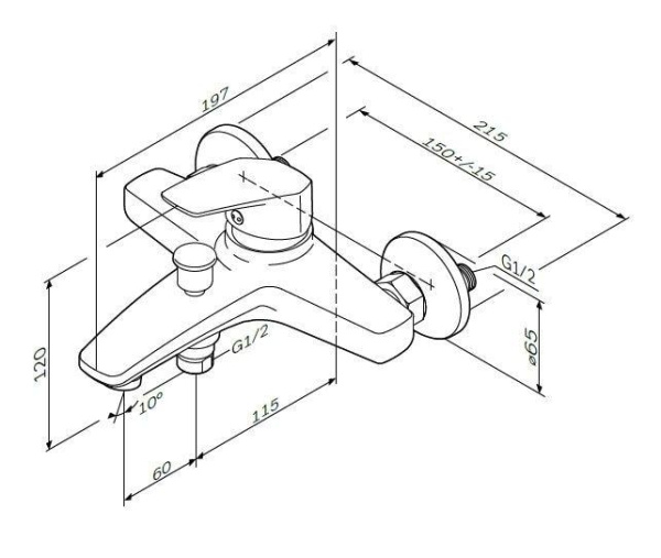 Смеситель для ванны Am.Pm Gem F9010000