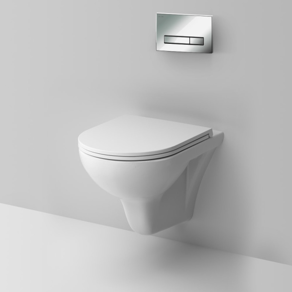 Комплект унитаза с инсталляцией AM.PM Gem IS30251.901700 с сиденьем микролифт клавиша хром глянцевый