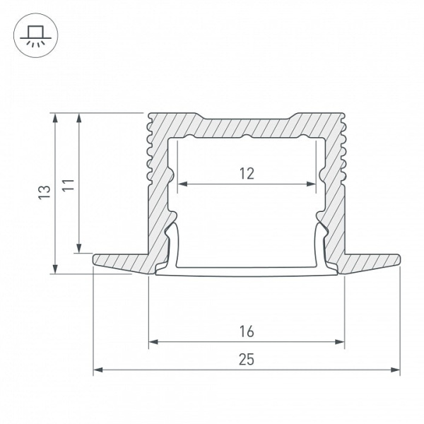 Профиль встраиваемый Arlight SL-SLIM 036040