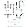 Смеситель для ванны THG Rose U5J.F01.1132SG золото