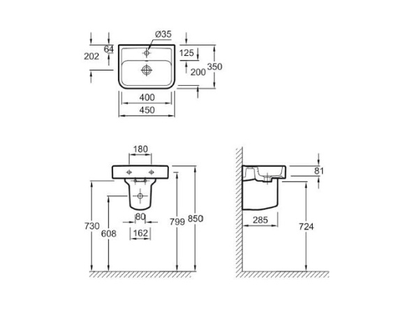 Раковина Jacob Delafon Replay 45 E4493-00