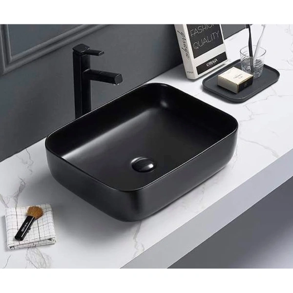 Раковина-чаша CeramaLux 2105-1МВ 50x39,5 см, накладная, черный матовый