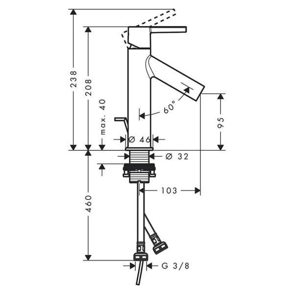 Смеситель для раковины Axor Starck 10007000