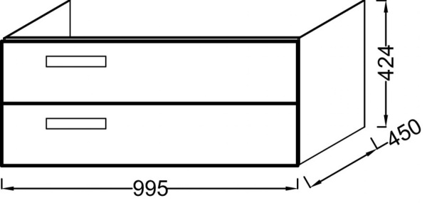 Тумба под раковину 100 см Jacob Delafon Rythmik EB1304-N21 серый титан глянцевый