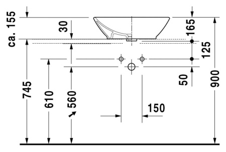 Раковина Duravit Bacino 334520000