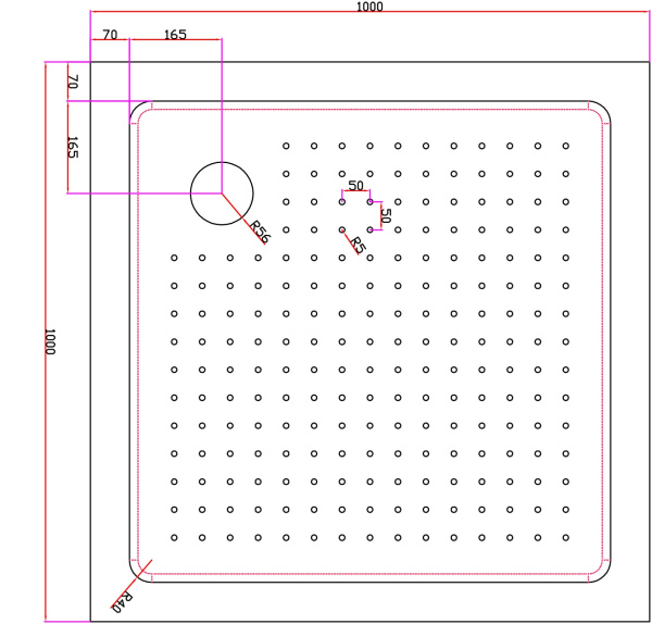 Душевой поддон Cezares 100x100 TRAY-A-A-100-15-W0
