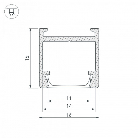Профиль накладной Arlight Pds 23858