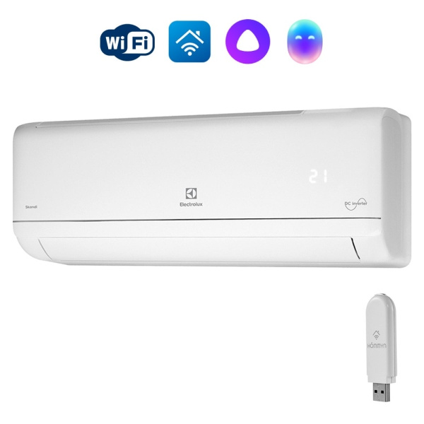 Сплит-система инверторного типа Electrolux Skandi DC EACS/I-07HSK/N3_24Y комплект с Wi-Fi донглом