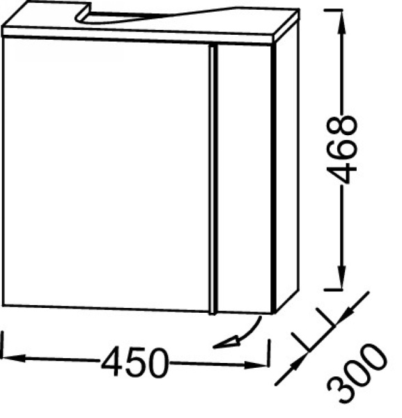 Тумба под раковину 45 см Jacob Delafon Nouvelle Vague EB3045G-S54 левая оливковый сатин
