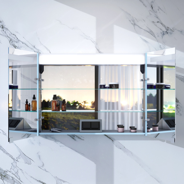 Зеркальный шкаф AM.PM Sensation M30MCX1001BG небесно-голубой с подсветкой