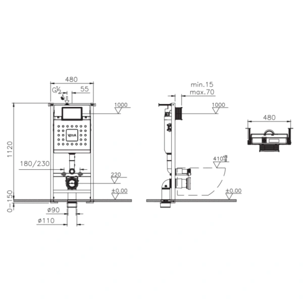 Инсталляция для унитаза VitrA V-Fix Core 732-5810-01