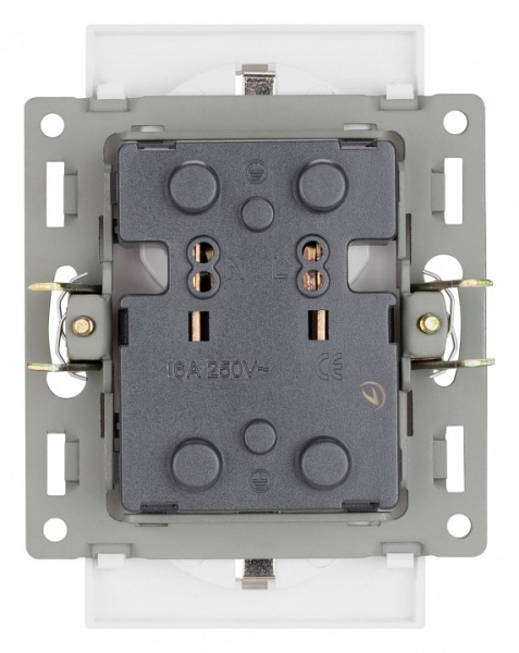 Розетка двойная с заземлением и со шторкой без рамки Arlight SCT 043764