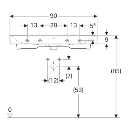 Раковина 90x48,5 см Geberit iCon 124090000