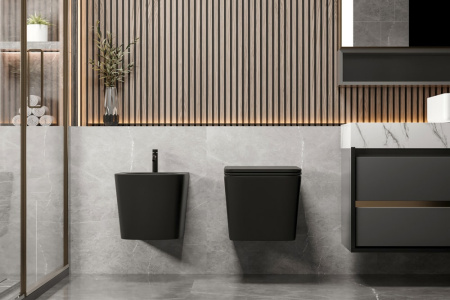 Биде подвесное Abber Rechteck AC1250MB черное матовое