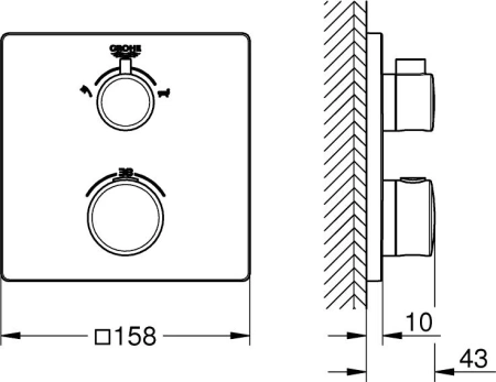 Смеситель для ванны Grohe Grohtherm 24080000