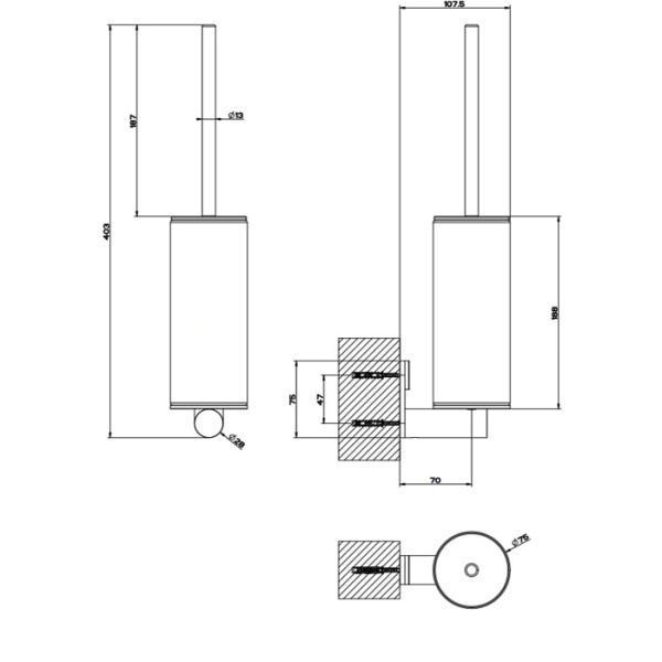 Туалетный ершик Gessi 316 54720#239 черный