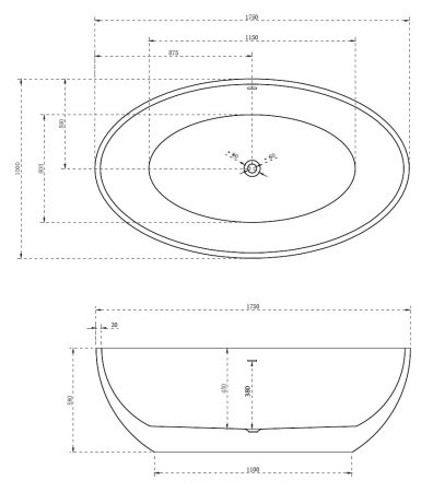 Акриловая ванна Abber 175x100 AB9249