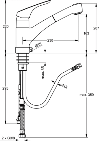 Смеситель для кухни Ideal Standard Cerasprint New B5348AA