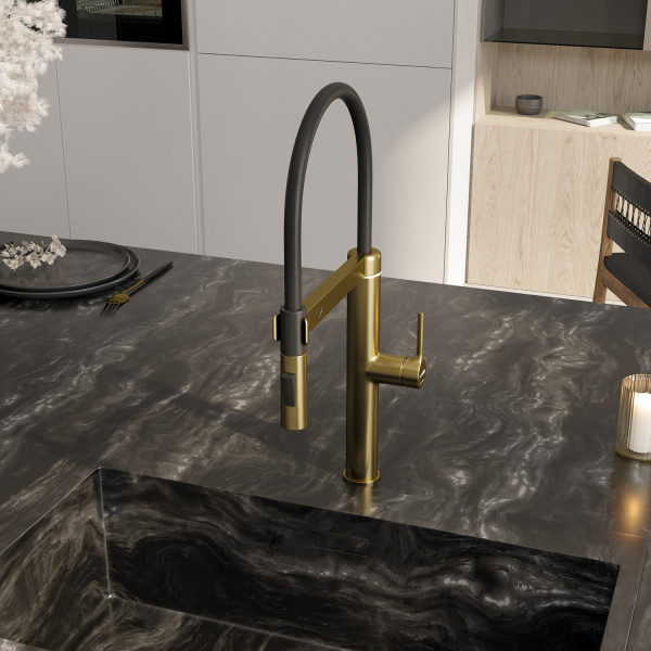 Смеситель для кухни WasserKRAFT A8887 матовое золото
